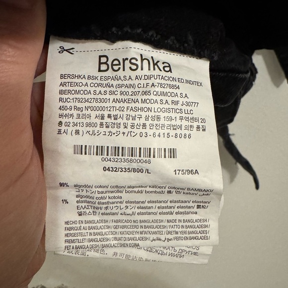 Bershka Black Denim Belted Puff Long Sleeve Dress- Large - Picture 11 of 11